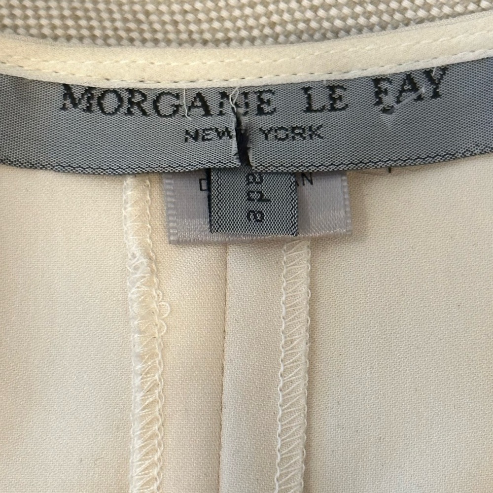 SOLD Morgane Le Fay Crème Silk Gown Dress with Draped Neckline, sz M - Picture 8 of 12